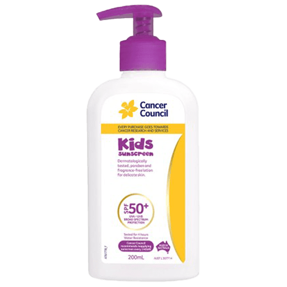 CANCER COUNCIL SPF50+ Kids Sunscreen Pump 200mL - Kids Sunscreen SPF50+ 200ml | National First Aid Training Institute