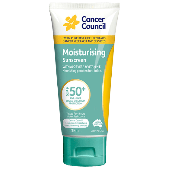 CANCER COUNCIL SPF50+ Moisturising Sunscreen Tube 35mL - Moisturising Sunscreen SPF50+ 35ml | National First Aid Training Institute