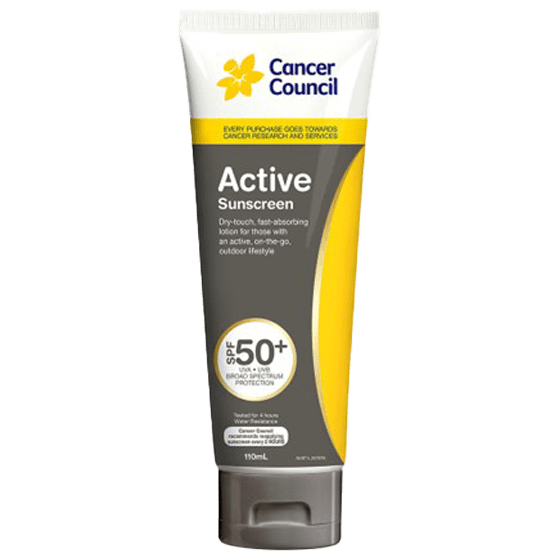 CANCER COUNCIL SPF50+ Active Sunscreen Tube 110mL - Active Sunscreen SPF50+ 110ml | National First Aid Training Institute
