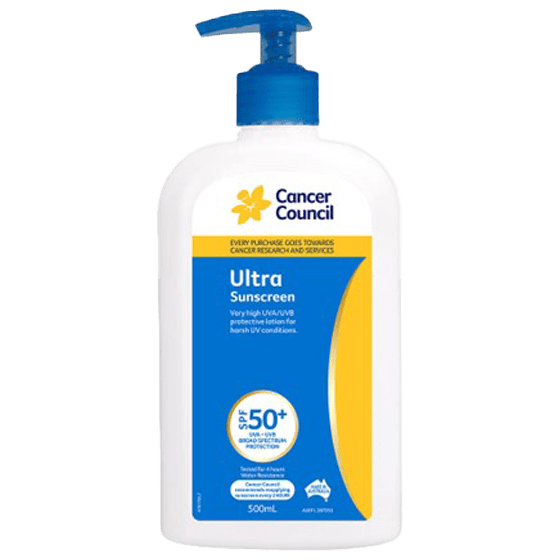 CANCER COUNCIL SPF50+ Ultra Sunscreen Pump 500mL - Ultra Sunscreen SPF50+ 500ml | National First Aid Training Institute