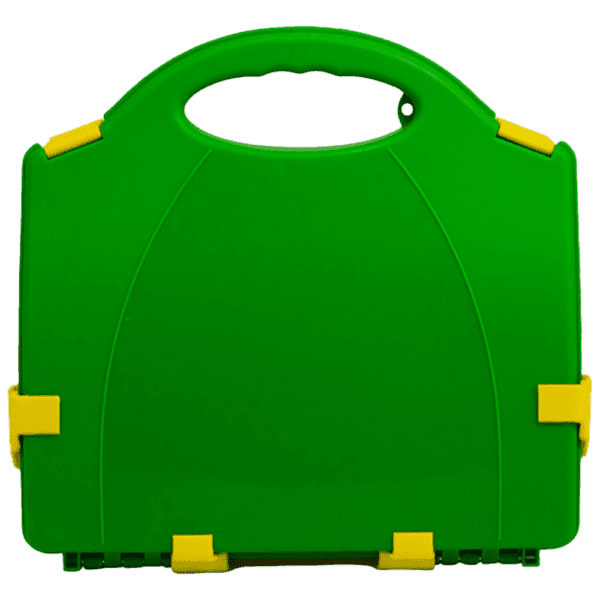 AEROCASE Medium Green and Yellow Neat Plastic Case 28 x 27 x 9.5cm - Green Plastic First Aid Case | National First Aid Training Institute