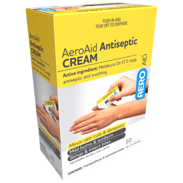 AEROAID Antiseptic Cream Sachet 1g Box/10 - Antiseptic Cream Sachet Box/10 | National First Aid Training Institute
