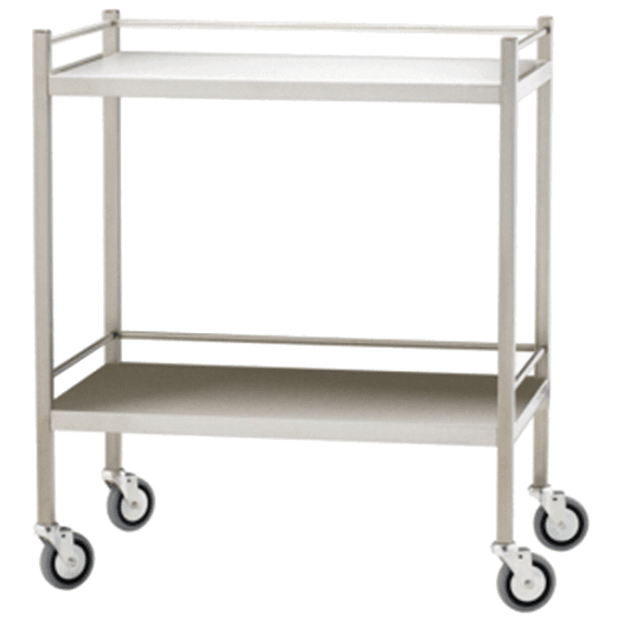 Large Stainless Steel Trolley with Rails 110 x 50 x 97cm - Large Trolley with Rails | National First Aid Training Institute