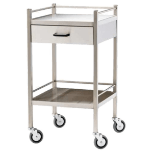 Medium Stainless Steel Trolley with Drawer 60 x 50 x 97cm - Medium Trolley with Drawer | National First Aid Training Institute