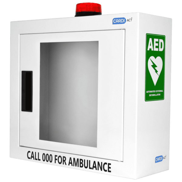 Custom Alarmed AED Cabinet with Strobe Light 42 x 38 x 15.5cm - Custom Alarmed AED Cabinet with Strobe Light 42 x 38 x 15.5cm | National First Aid Training Institute