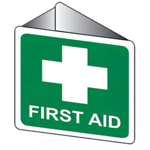 First Aid Sign Off Wall Poly