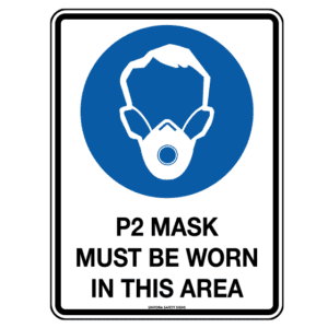 AeroSupplies P2 Mask must be worn in this area COVID-19 Poly Sign