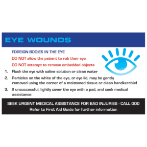 Eye Wound First Aid Card
