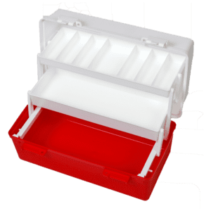 Plastic Case Red and White 2 Tray