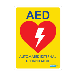 CARDIACT Yellow Poly AED Sign
